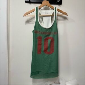 Green Magyarorszag Tank Top with Red Print